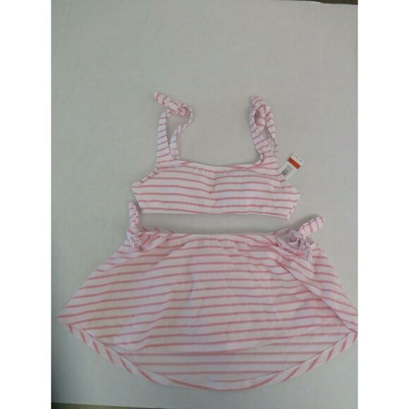 Anne Cole Studio Women's Sz XS Beach Bunny Striped Bralette Top & Skirted Bottom - Picture 1 of 10